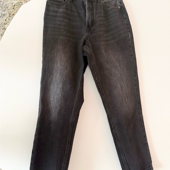 Topshop high rise mom jean in washed black rinse 28 - Picture 3 of 5